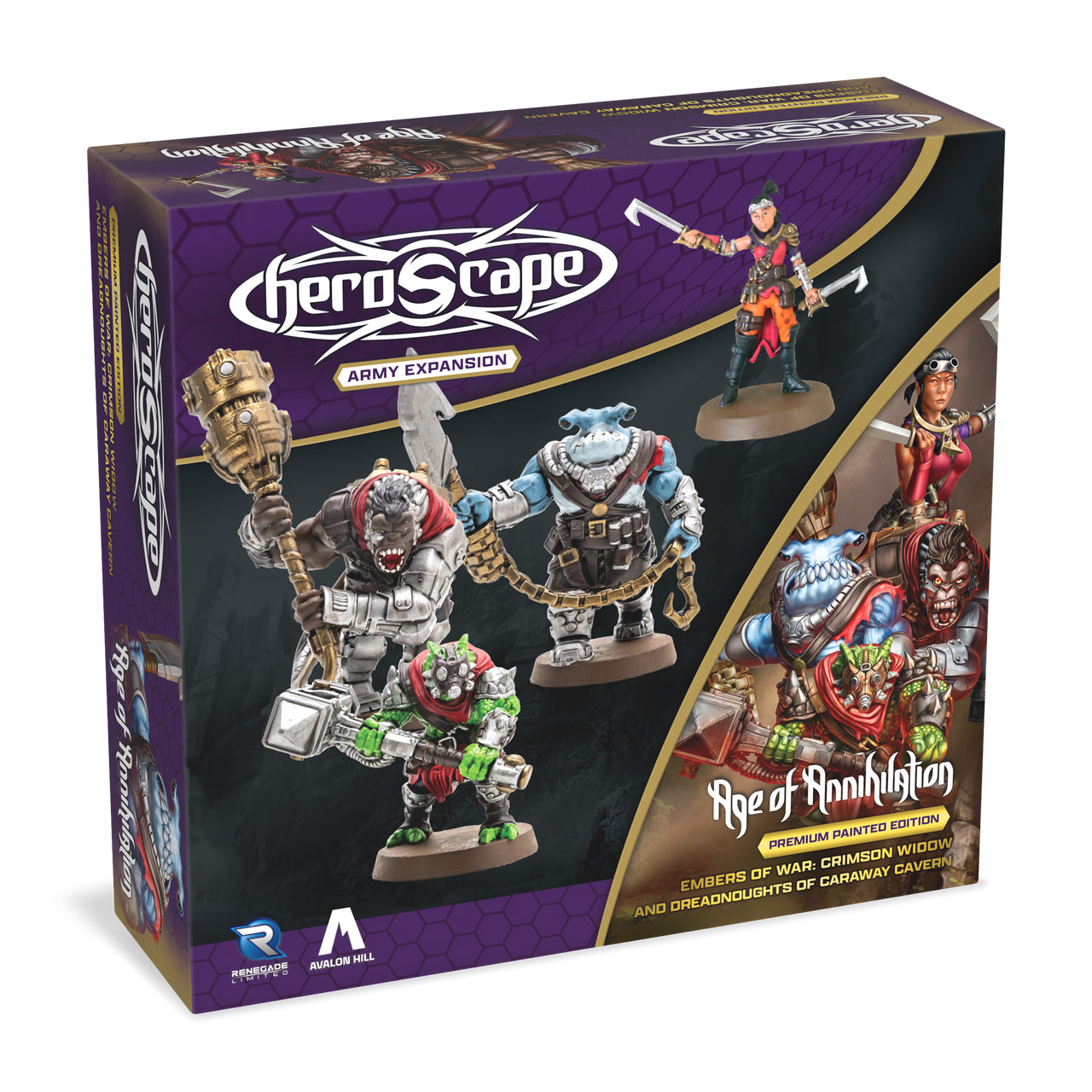 Heroscape: Embers of War - Crimson Widow and Dreadnoughts of Caraway Cavern Expansion (Painted)